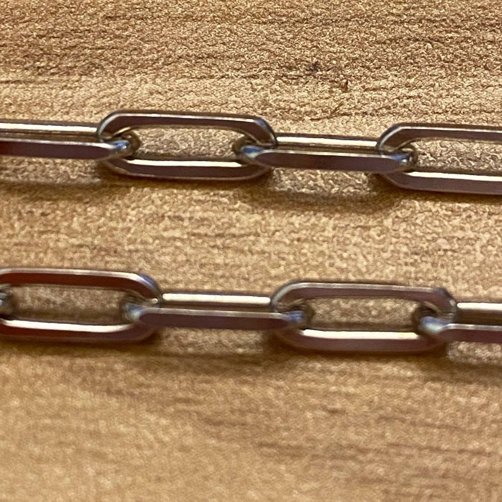 Thick 925 sterling silver paperclip Chain Necklace- 12.6 g - Picture 3 of 6